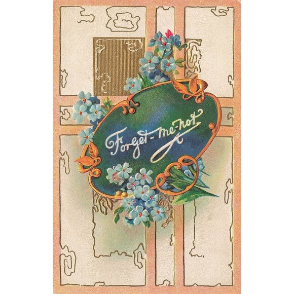 Postcard Forget-Me-Not Friendship Flowers Card Divided Back Unposted 1907-1915 - Picture 1 of 2